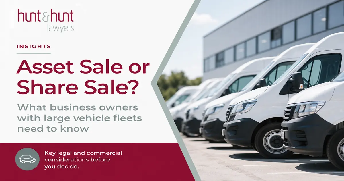 Asset sale share sale vehicle fleet article